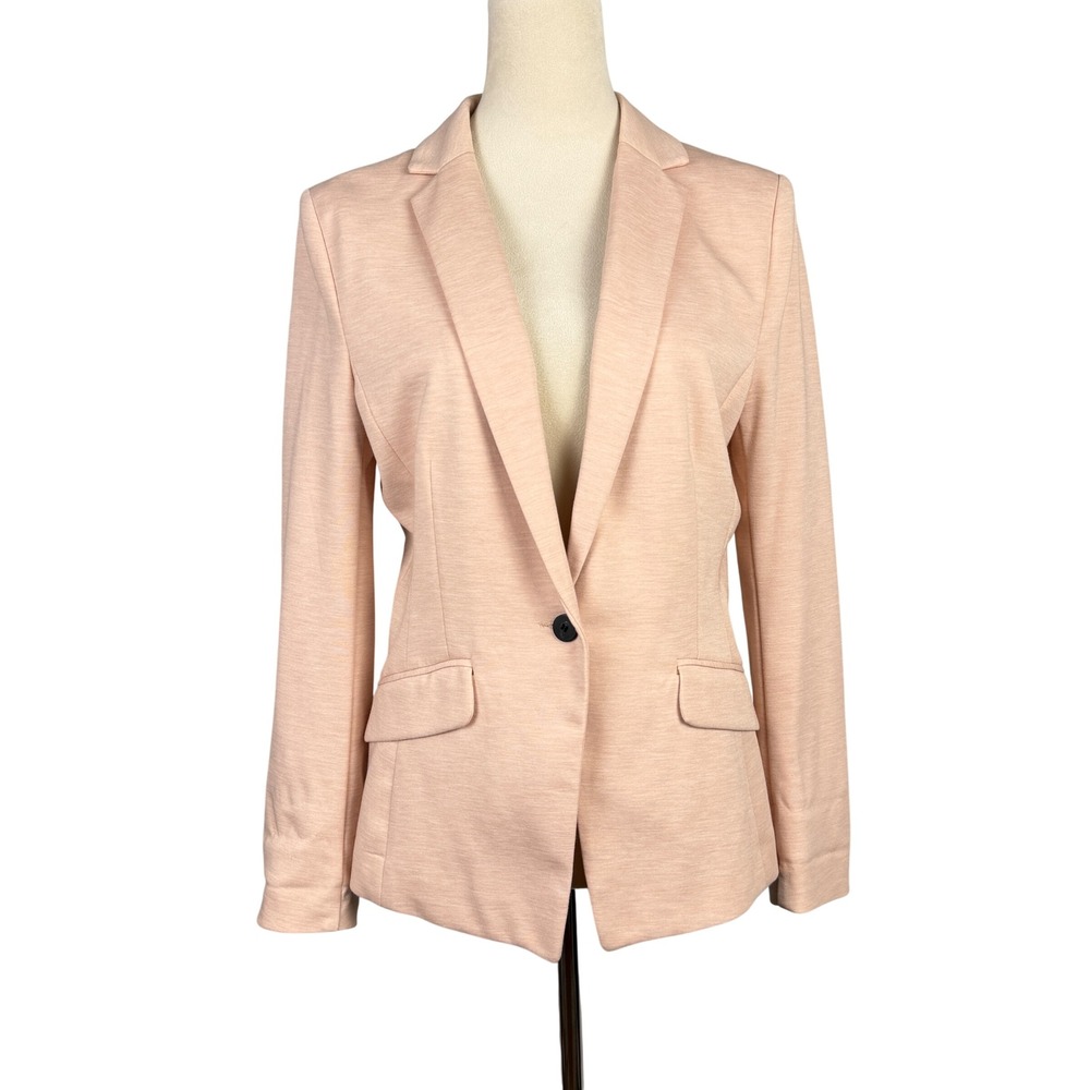 H&M Blazer Womens 10 Single Button Striped Lining Peach Office Career Formal